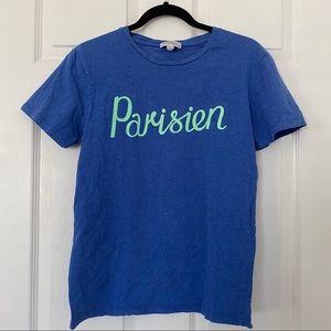 Maison Kitsune Blue Parisien Tee (Men XS/ Women S)